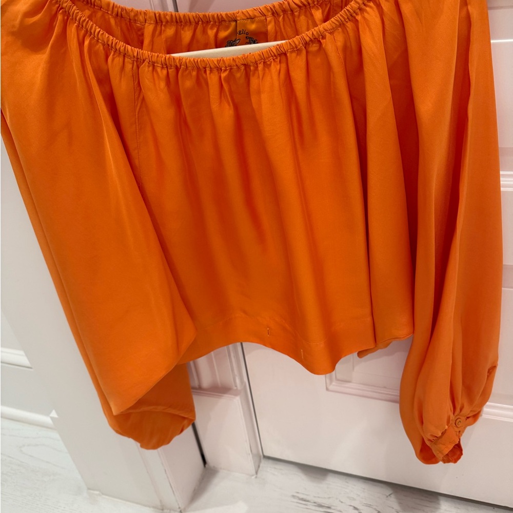 Elio Orange Off-Shoulder Blouse